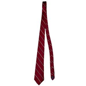 Arnie Vintage Men's Red Repp Striped Classic Silk Necktie